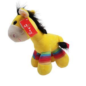 GITZY Plush Giraffe Stuffed Animal Baby Toy Nursery Lovey Rainbow Legs Yellow